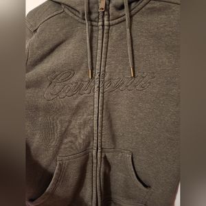 Carhartt Forest Green Zip Up Embroidered Hoodie